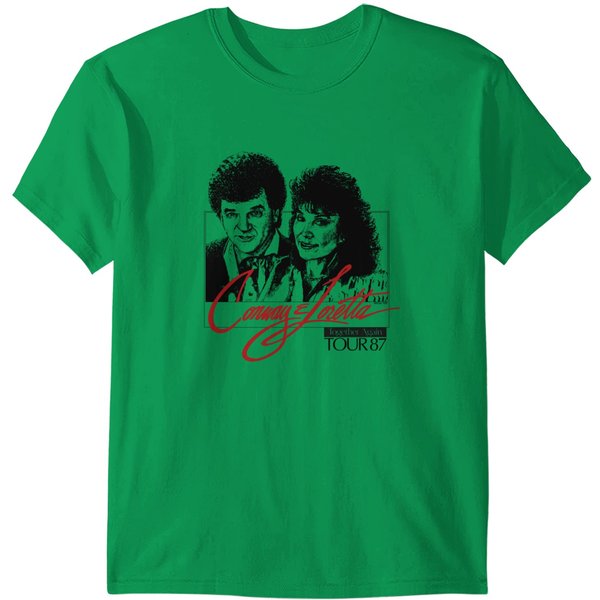 Vintage Conway Twitty And Loretta Lynn Together Again Baseball Ringer T Shirts-image