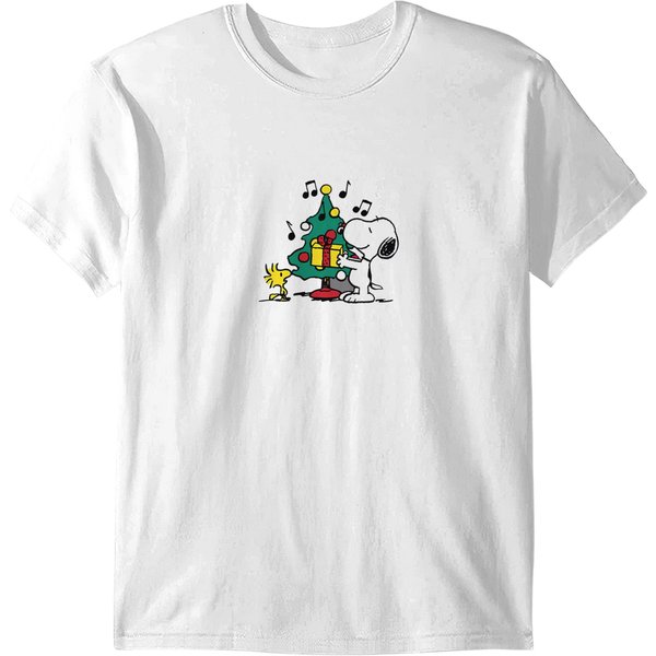 Snoopy And Woodstock Christmas Tree T Shirts-image