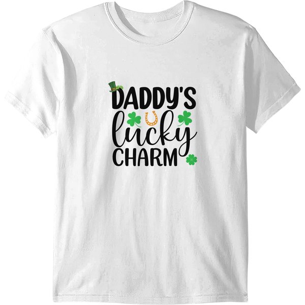 Daddy's Lucky Charm St Patrick's Day Kids Boy Girl T Shirts-image