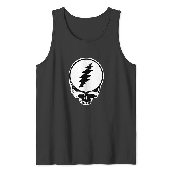 Deadhead Grateful Negative Steal Your Face White Tank Tops-image