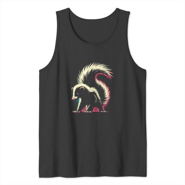 Colorful Skunk Vintage Smelly Skunk Squad Street Cat Lover T Tank Tops-image