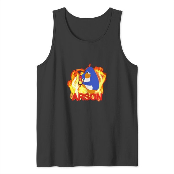 Club Penguin Arson Meme Tank Tops-image