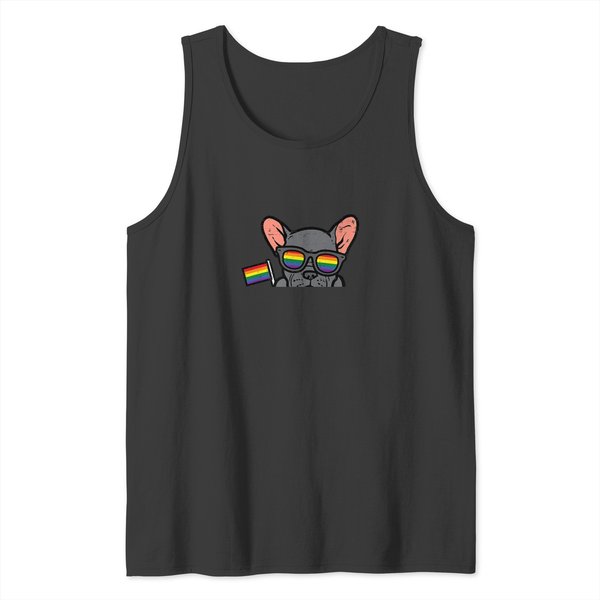 French Bulldog Frenchie Dog Pocket Lgbtq Rainbow Gay Pride Tank Tops-image