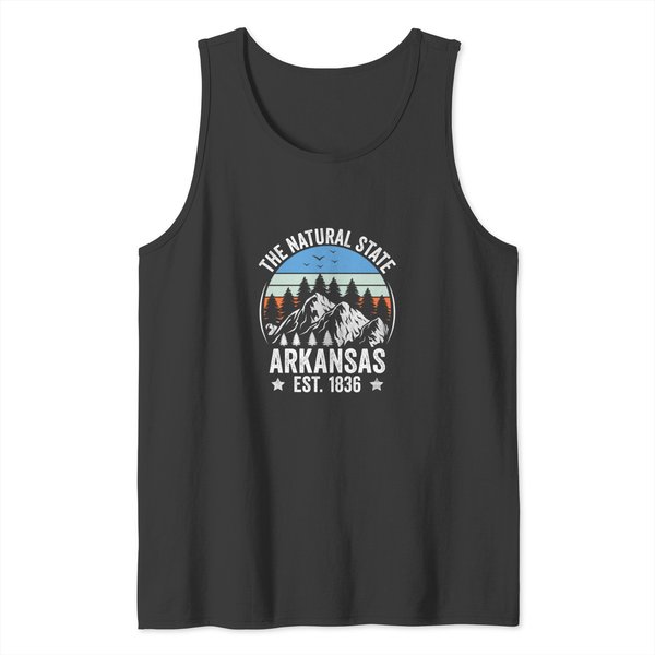 Arkansas Natural State Est. 1836 Mountains Nature Camping Hiking Gift(1) Tank Tops-image