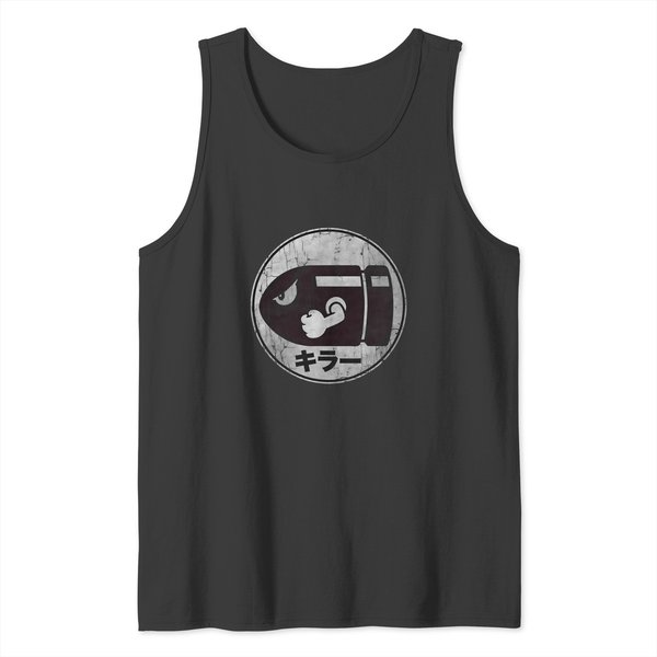 Nintendo Super Mario Bullet Bill Distressed Kanji Logo Tank Tops-image