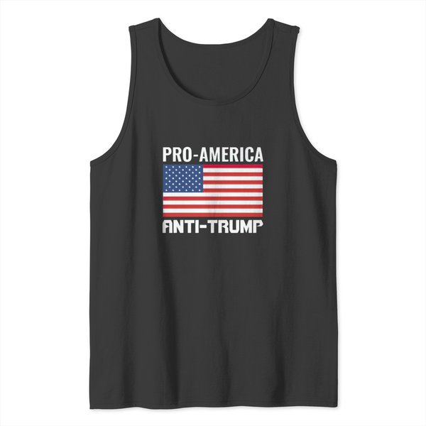 "Pro America, Anti Trump" B/W "Trump Is A Traitor" Tank Tops-image