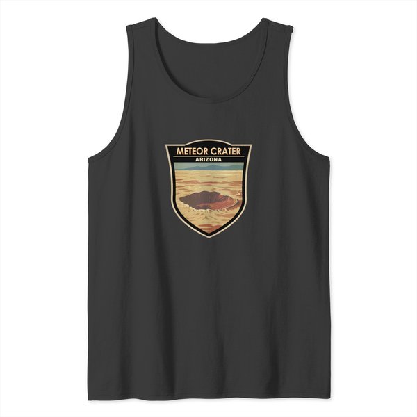 Meteor Crater Arizonna Badge Tank Tops-image