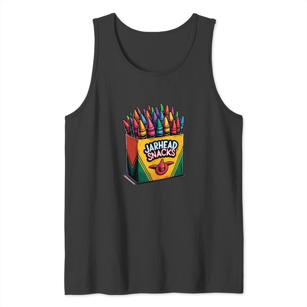 Humorous Marine Jarhead Snacks Crayon Eater Design Tank Tops-image