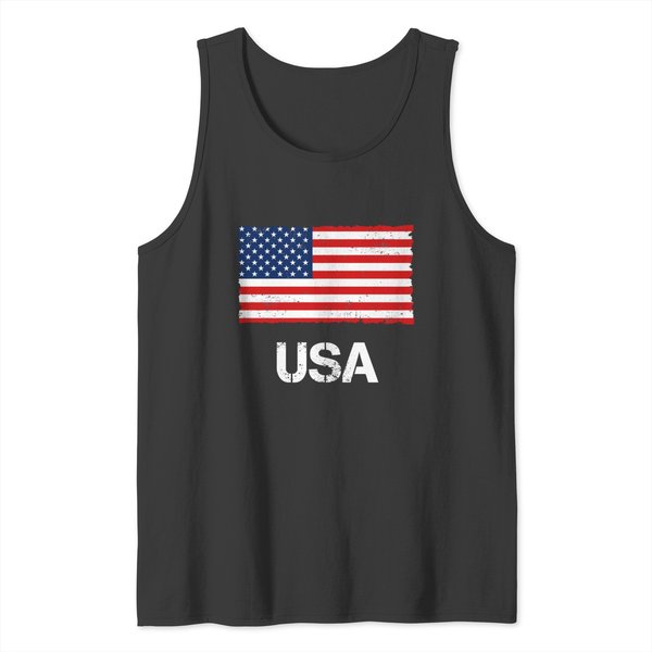 Usa Flag Vintage Used Look Gift Idea Tank Tops-image