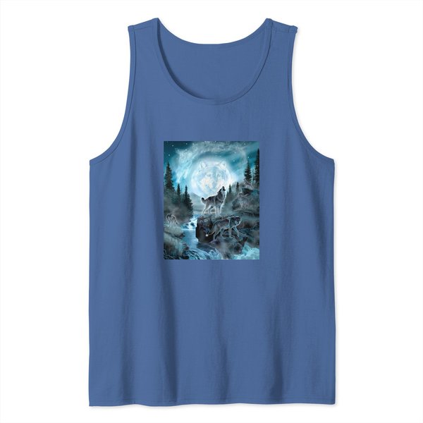 Wolf 3D Print Wolves Animal Tank Tops-image