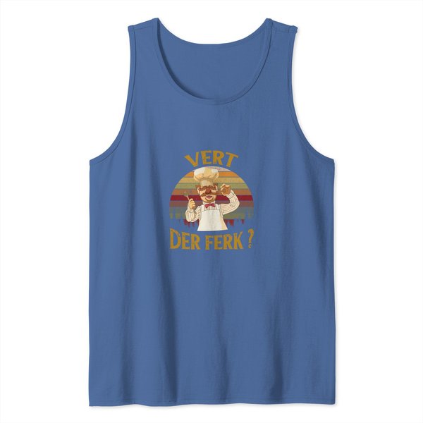 Vert Der Ferk Chef Tank Tops, Funny Swedish Sunset Vintage Tank Tops, Chef Gift-image