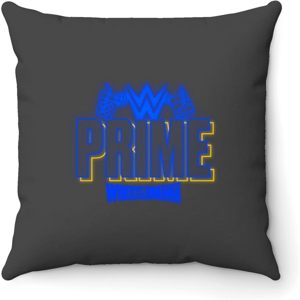 Prime Hydration Logan Paul Wrestlemania Neon Light Sign Party Throw Pillows-image