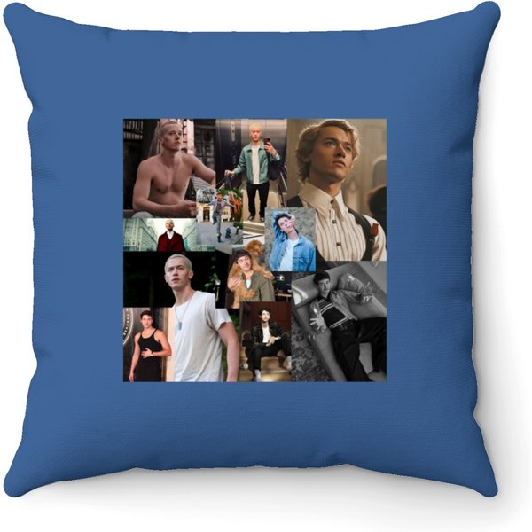 Tom Blyth Coriolanus Snow Throw Pillows-image