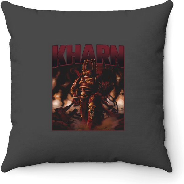Kharn The Betrayer World Eaters Legion Chaos Space Marine Throw Pillows-image