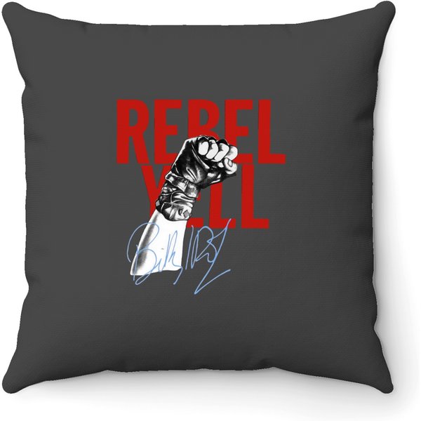 Billy Idol Throw Pillows, Billy Idol Rebel Yell Throw Pillows-image