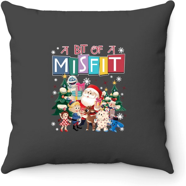 Misfit Toys Christmas Throw Pillows, A Bit Of A Misfit Throw Pillows, Rudolphs The Red Nosed Reindeer Hirt-image