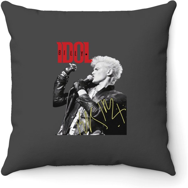 Billy Idol Throw Pillows Billy Idol Signature Short Sleeve Cotton Throw Pillows Men Women-image