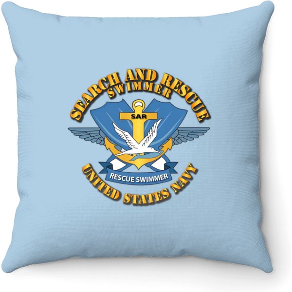 Navy - Search And Rescue Swimmer Cap Throw Pillows-image