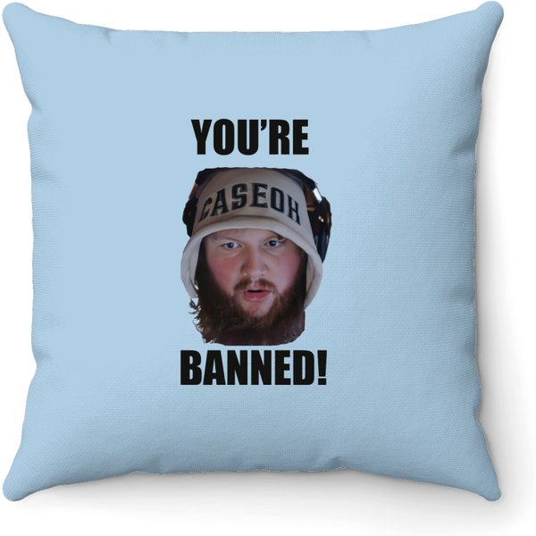 You're Banned Caseoh Throw Pillows, Caseoh Meme-image