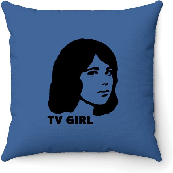 Tv Girl Throw Pillows-image