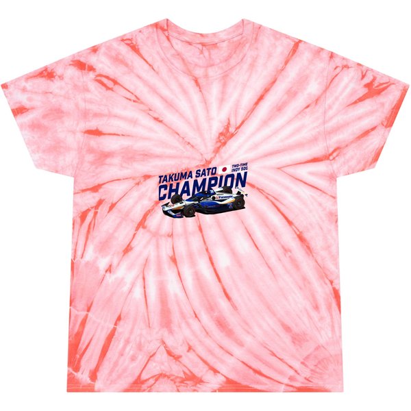 Takuma Sato 2020 Indy Winner (Blue Text) Tie Dye T-Shirts-image