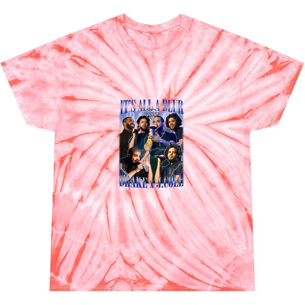 Drake J Cole T Bootleg Rapper Tie Dye T Shirts, Big As The What Tour 90S Tie Dye T Shirts-image