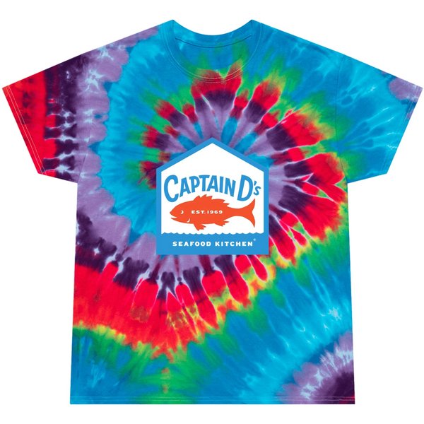Captain D's Seafood Kitchen Food Logo Chain Restaurant Tie Dye T Shirts-image