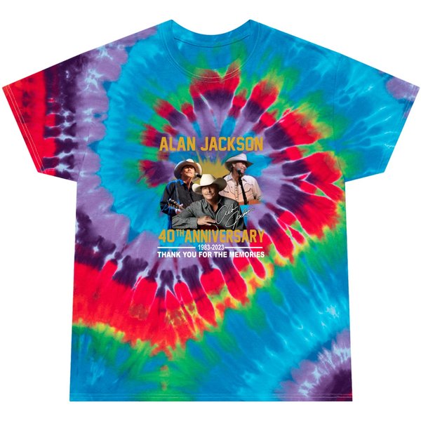 Alan Jackson 40Th Anniversary 1983 - 2023 For The Music Tie Dye T Shirts-image