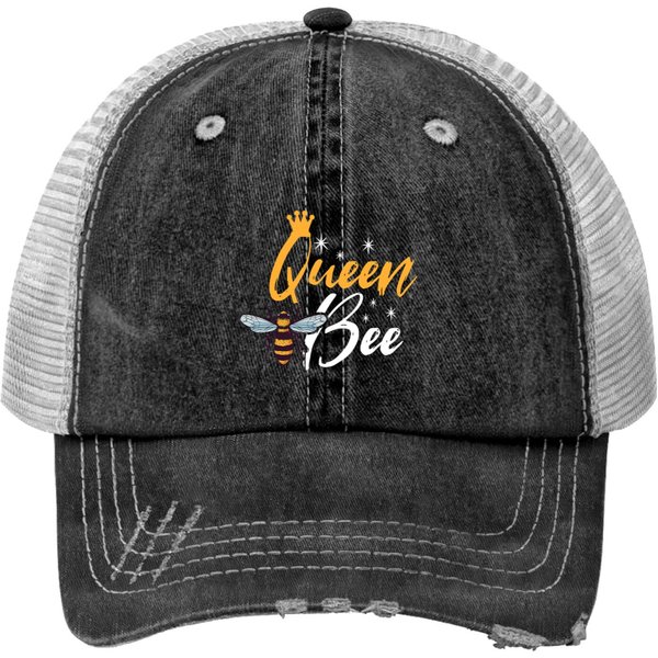 Bee Beekeeping Womens Queen Bee With Crown 144 Beekeeper Print Trucker Hats-image