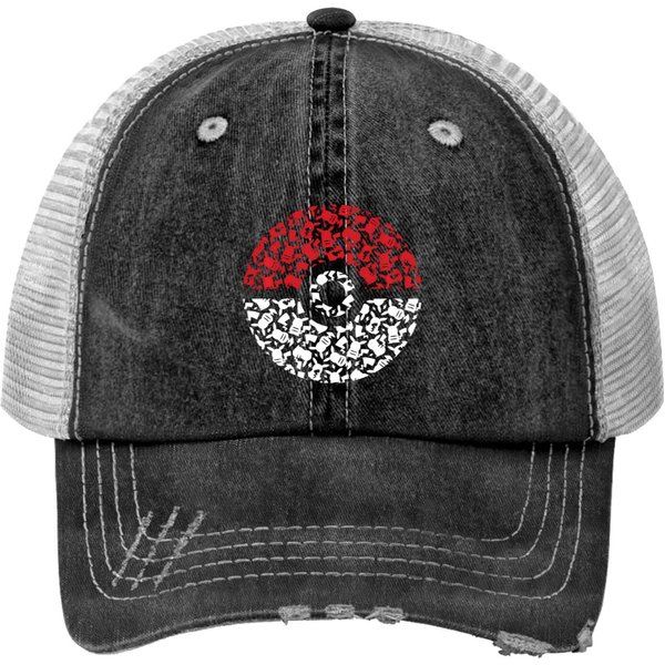 Pokã©Mon Pokeball Pika Pattern Trucker Hats-image