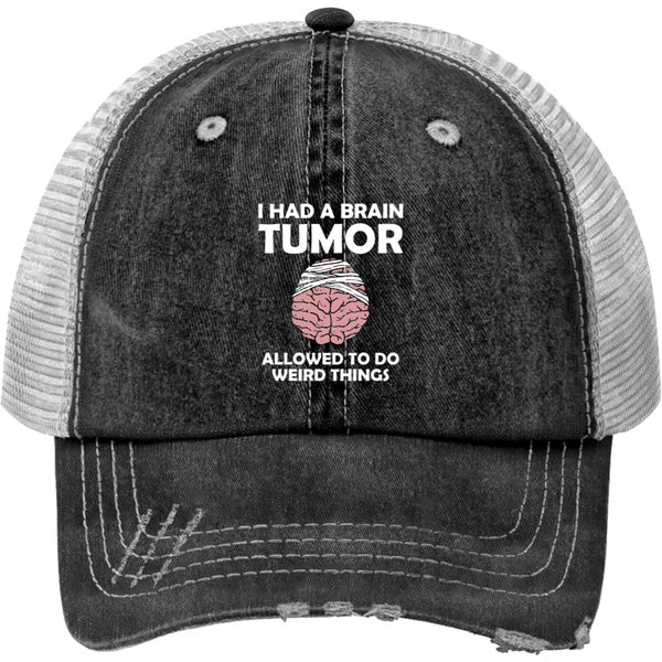 Brain Tumor Surgery Survivor Concussion Gift Print Trucker Hat-image