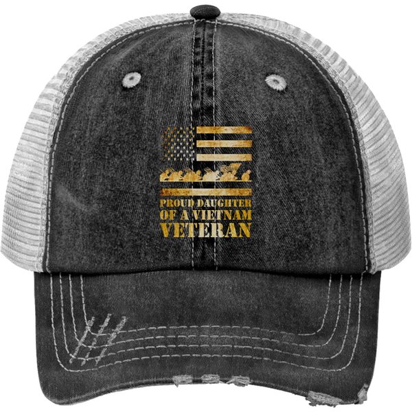 Proud Daughter Of A Vietnam Veteran Pullover Print Trucker Hats-image