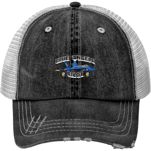 Blue Angels Pilot Childs Blue Angels Pilot Gift Print Trucker Hat-image