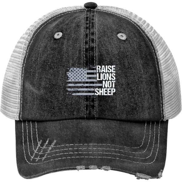 Raise Lions Not Sheep Print Trucker Hats-image