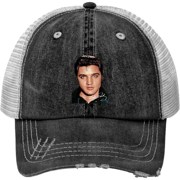 Elvis Presley Signature Trucker Hats Short Sleeve Cotton White Women Men S To 5Xl-image