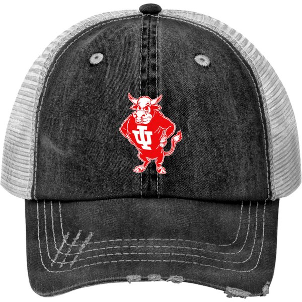 Indiana U Vintage Bison Mascot - Indiana - Print Trucker Hats-image