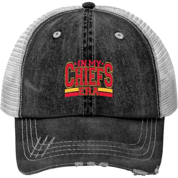 In My Chiefs Era Fun Trucker Hats For Adults, Women's Chiefs Trucker Hats-image