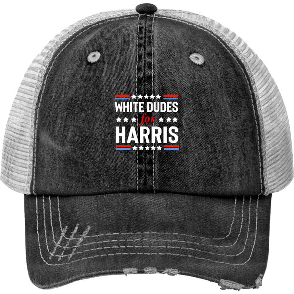 White Dudes For Kamala Harris Unisex Trucker Hats-image