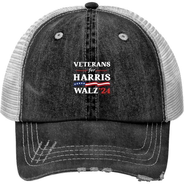 Veterans For Harris Walz 2024 Vote Tim Walz Kamala Harrist-Trucker Hats-image
