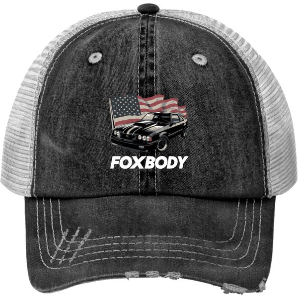 Mustang Foxbody Fox Body Stang Muscle Classic Trucker Hats-image