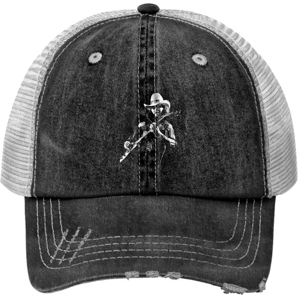 Hank Williams Jr Hank Playing Guitar Williams Jr Trucker Hats-image