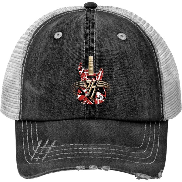 Red Van Guitar Halen Trucker Hats-image