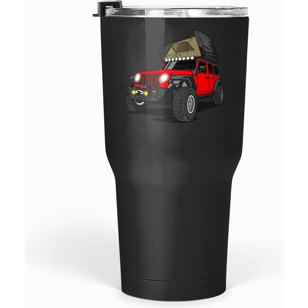 -Jeep-Wrangler-Jeep-Wrangler Camp Time-Red Tumblers 30 Oz-image