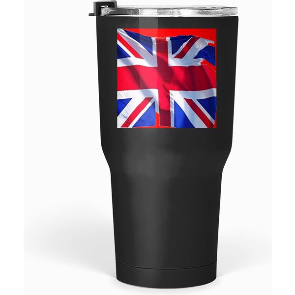 Abstract British Union Jack Flag Art Tumblers 30 Oz