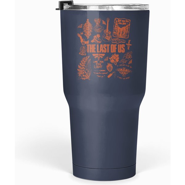 The Last Of Us Movie Doodle Art Tumblers 30 Oz | Vintage The Last Of Us Tumblers 30 Oz