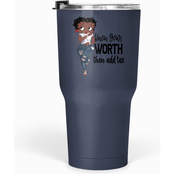 Betty Boop Blue Jean Know Your Worth Tumblers 30 Oz-image