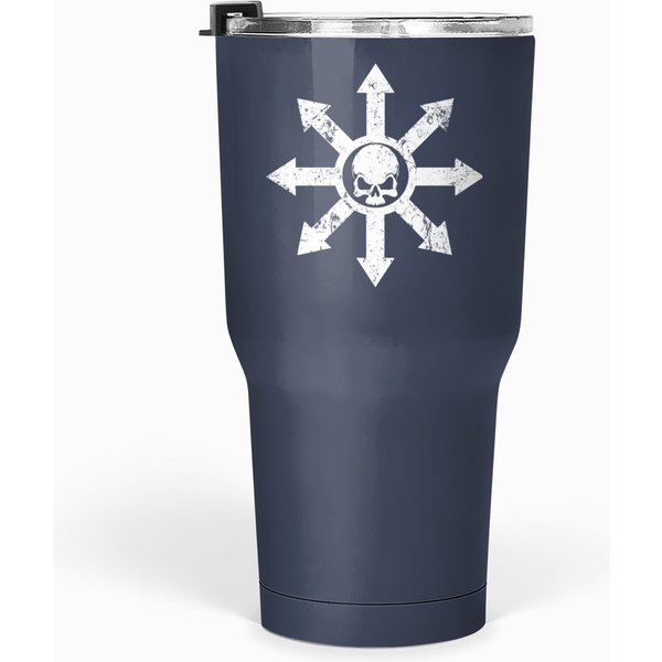 Mark Of Chaos Distressed White - Warhammer 40k - Tumblers 30 Oz