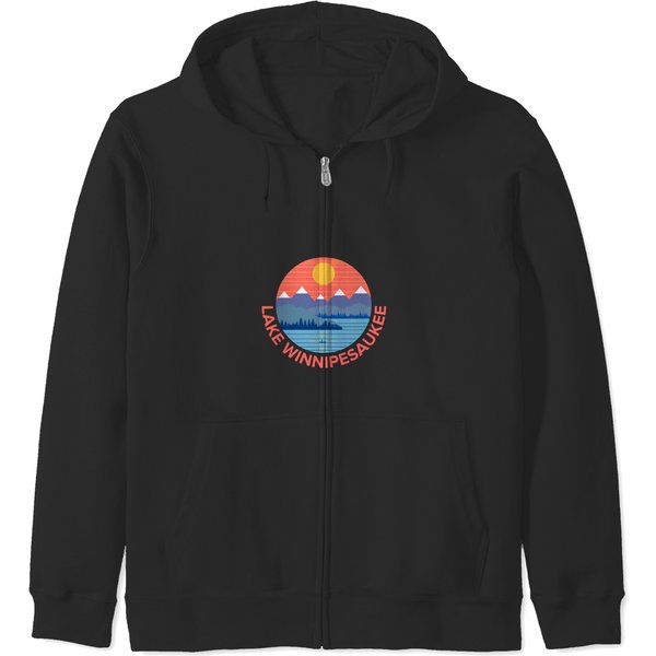 Lake Winnipesaukee New Hampshire Boating, Fishing, Hiking, Camping Zip Hoodies-image