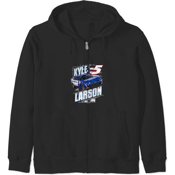 Kyle Larson Navy Patriotic Zip Hoodies-image