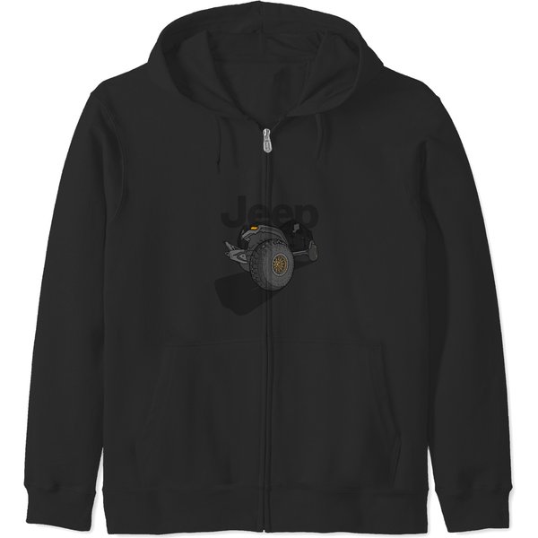 -jeep-wrangler Black Zip Hoodies